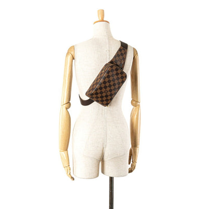 Louis Vuitton Damier Geronimos Body Bag Waist N51994 Brown Pvc Leather