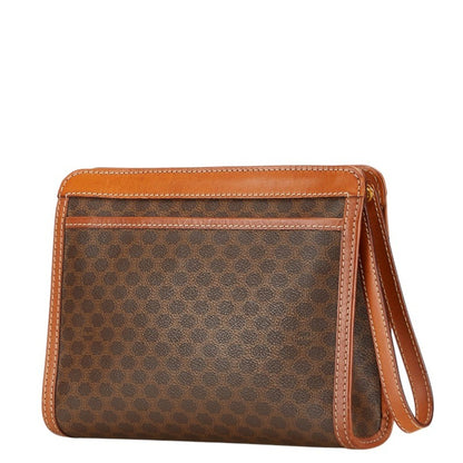 Celine Macadam Clutch Bag/Second Bag In Brown Leather