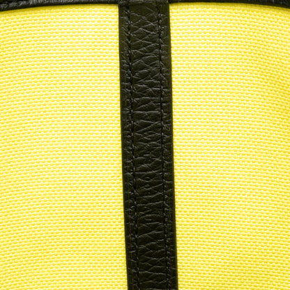 Hermes Pur Sangle Handbag Tote Bag Yellow Black Canvas Taurillon Clemence