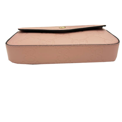 Gucci Super Mini Shoulder Bag 772794 Gg Leather Pink