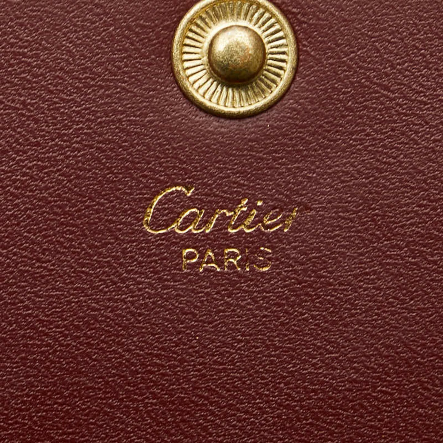 Cartier Must Line Long Wallet Wine Red Bordeaux Leather
