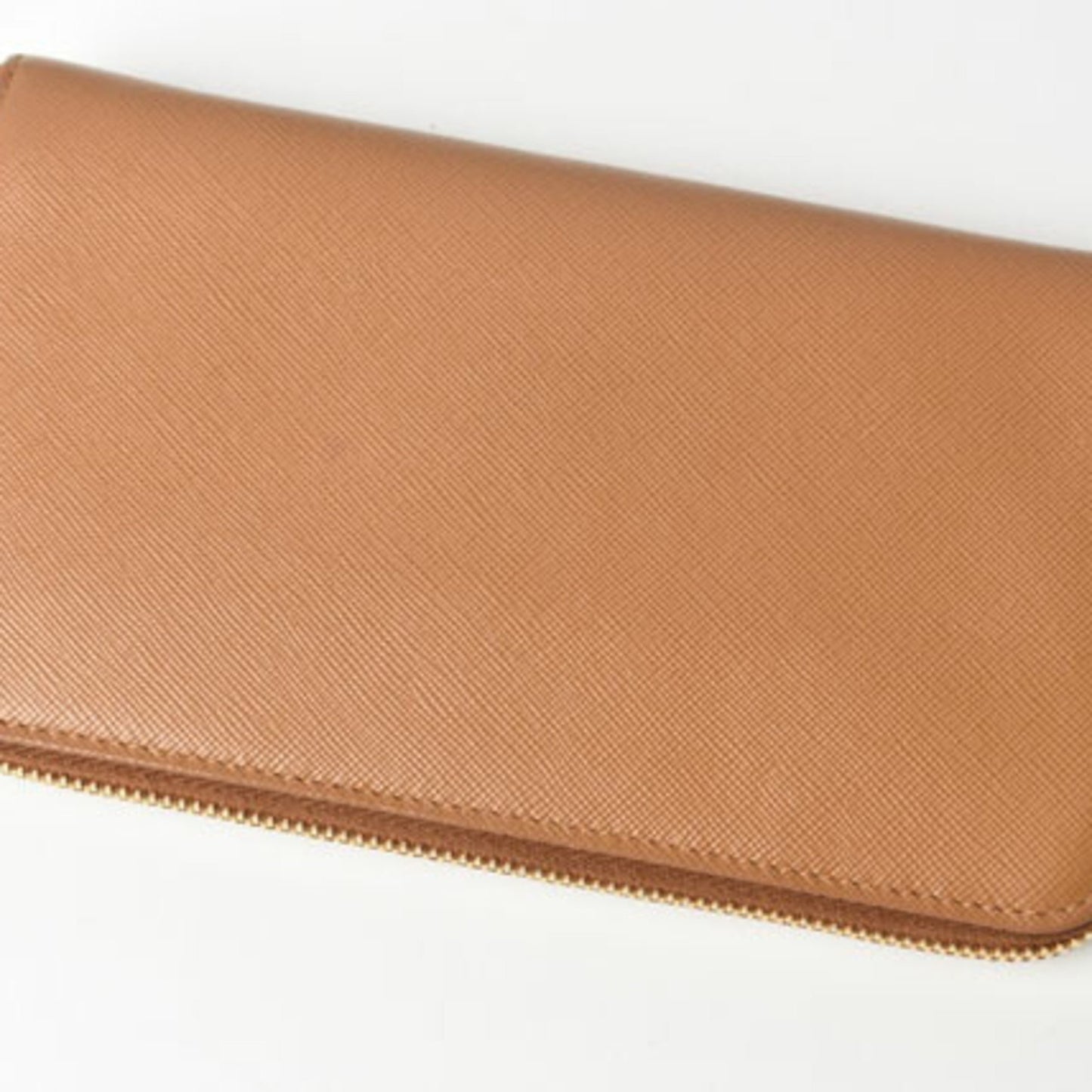 Prada Wallet Prada Long 1M0506 Saffiano Metal Embossed Leather Caramel Caramel