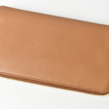 Prada Wallet Prada Long 1M0506 Saffiano Metal Embossed Leather Caramel Caramel