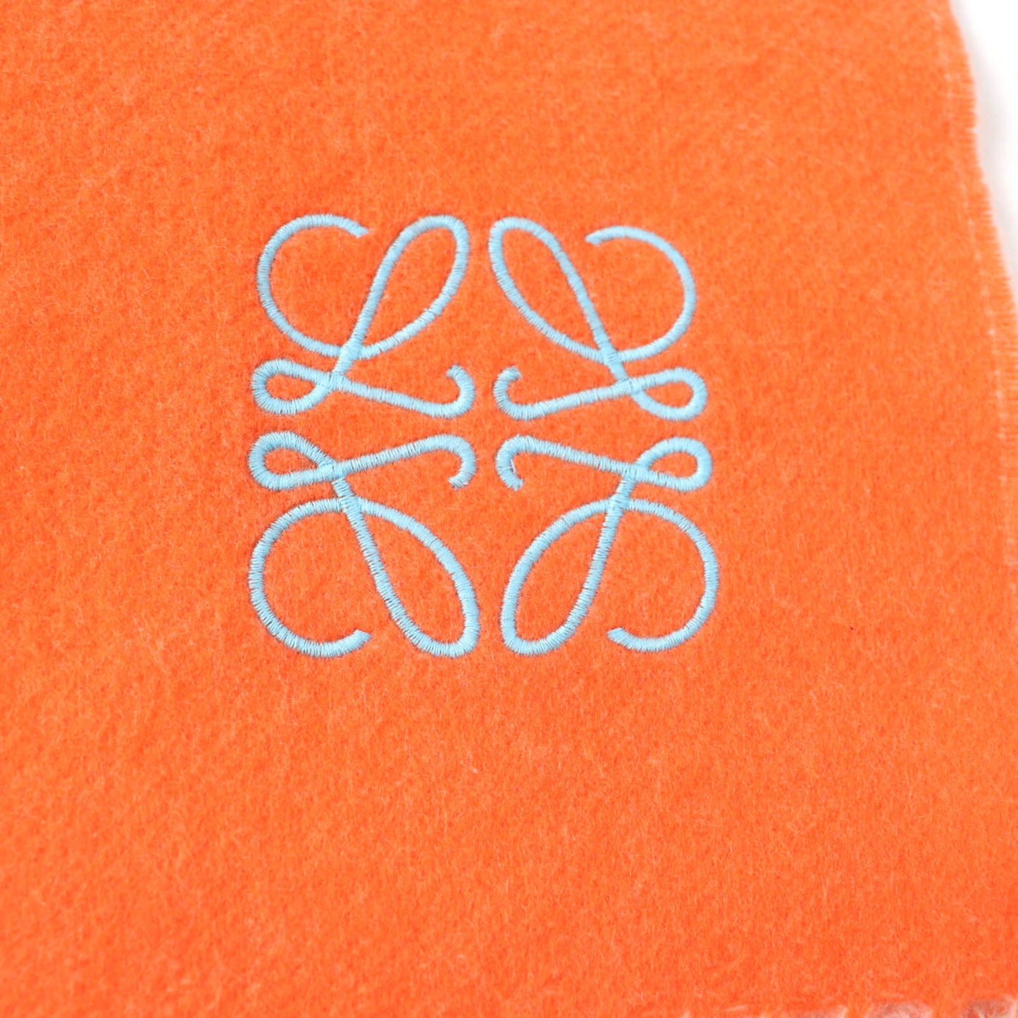 Loewe Women'S Wool And Cashmere Blend Scarf With Anagram Embroidery Fringe