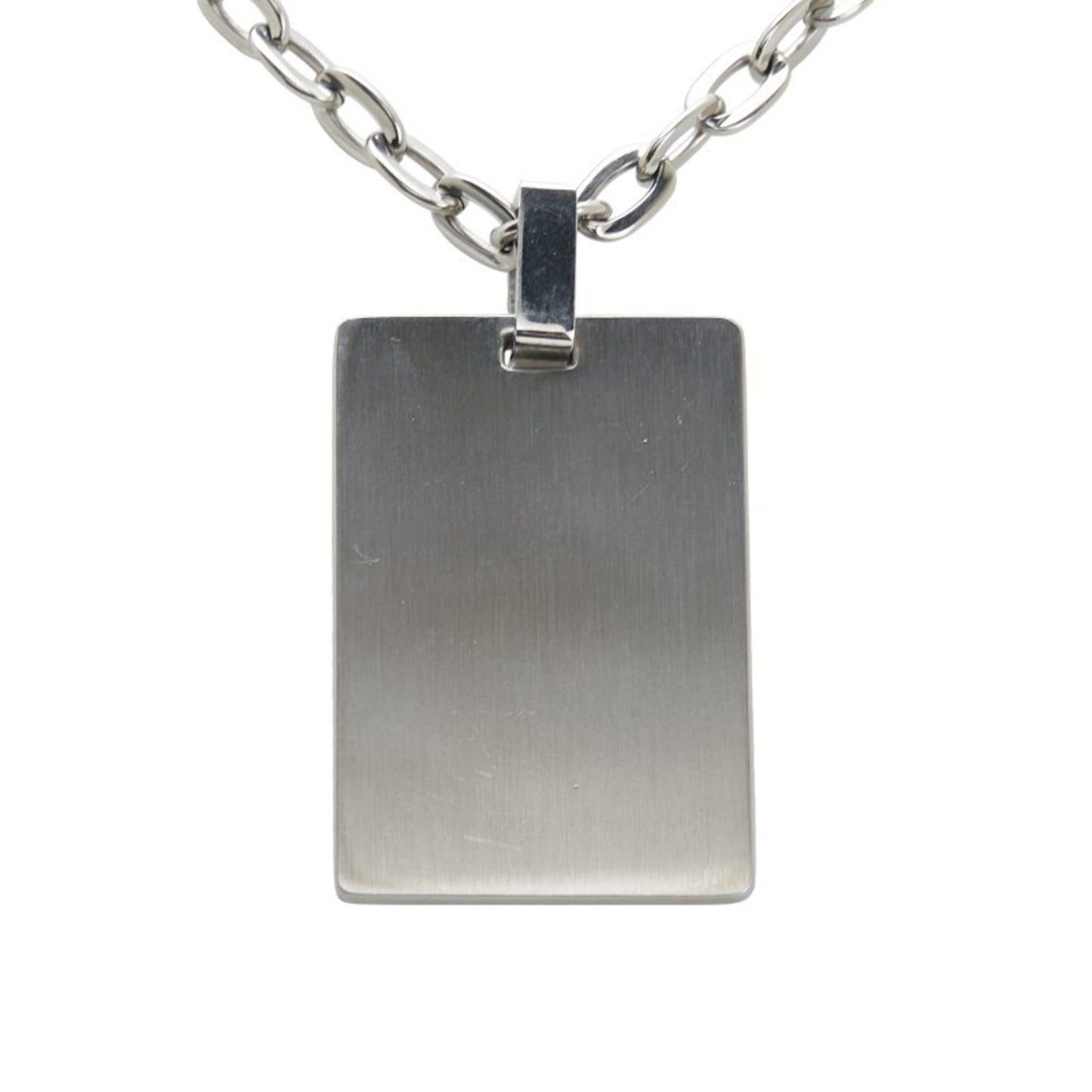 Dolce & Gabbana Logo Dog Tag Plate Necklace In Silver Metal