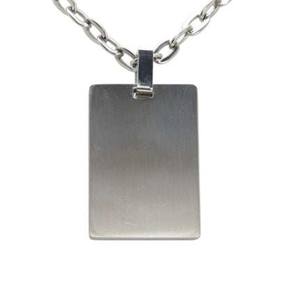Dolce & Gabbana Logo Dog Tag Plate Necklace In Silver Metal