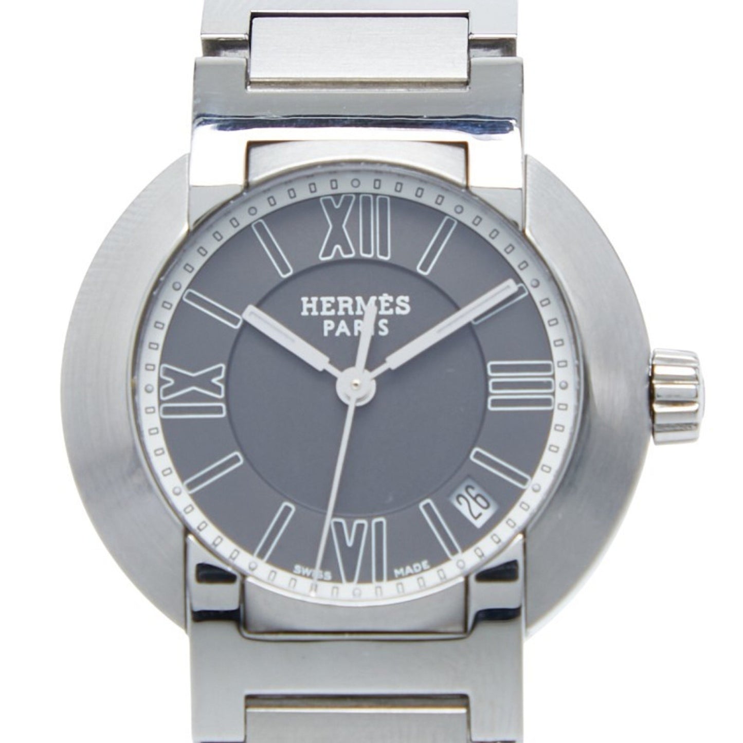 Herms Nomade Watch No. 1.210 Gray Dial Stainless Steel