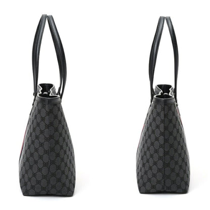 Balenciaga X Gucci Hacker Project Medium Tote Bag 680125 Canvas Leather Black S-156852