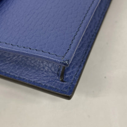 Gucci Interlocking G Shoulder Wallet 510314 Leather Blue Champagne