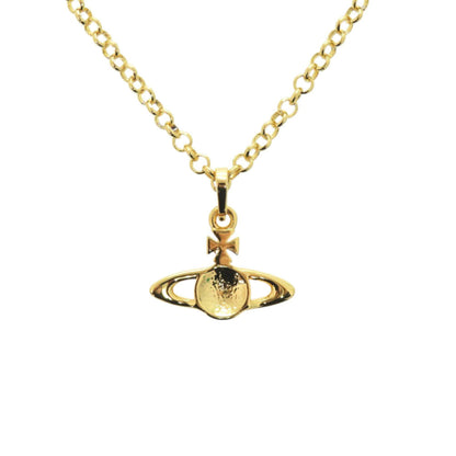 Like New Vivienne Westwood Orb Rhinestone/Metal Gold Necklace 1960