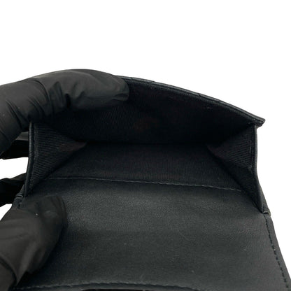 Chanel Matelasse Coco Lambskin Leather Tri-Fold Wallet In Metallic Black E2140