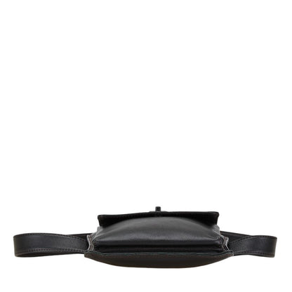 Chanel Coco Mark Waist Bag Belt 75/30 Black Lambskin