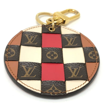 Louis Vuitton M68657 Porte Cle Monogram Check Key Ring Bag Charm Keychain Leather