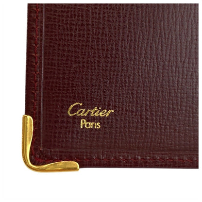Cartier Must Line Bordeaux Gold Hardware Leather Long Wallet Billfold