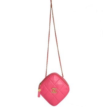 Chanel Shoulder Bag Leather Pink