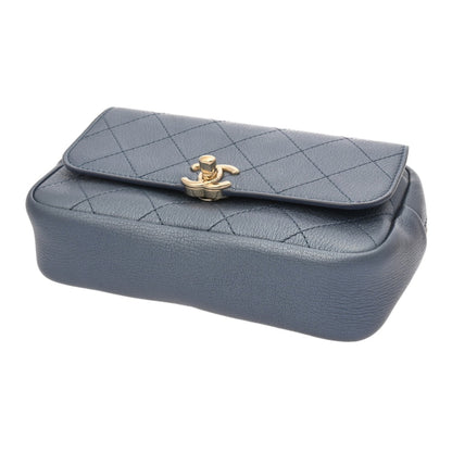 Chanel Affinity Metallic Blue Women'S Calfskin Waist Bag