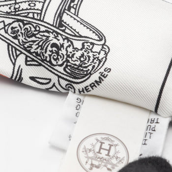 Hermes Herms Twilly Brides De Gala En Fleurs Silk Scarf For Women In Black