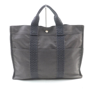 Hermes Air Line Mm Silver Hardware Serie Button Canvas Tote Bag Gray Made In France