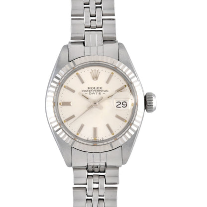 Rolex Rolex 6917 Datejust 7-Digit 40 Series (Circa 1974) Automatic Wristwatch Silver Dial Fluted