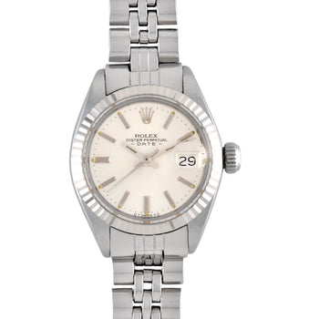 Rolex Rolex 6917 Datejust 7-Digit 40 Series (Circa 1974) Automatic Wristwatch Silver Dial Fluted