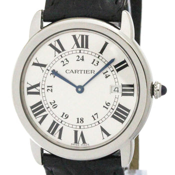 CARTIER Ronde Solo LM Steel Leather Quartz