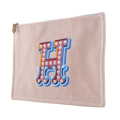 Hermes Hermes Yachting Gm Electric Pouch Flat Toile Orange