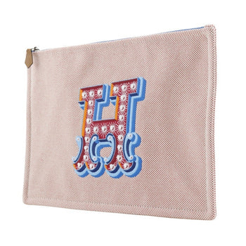Hermes Hermes Yachting Gm Electric Pouch Flat Toile Orange