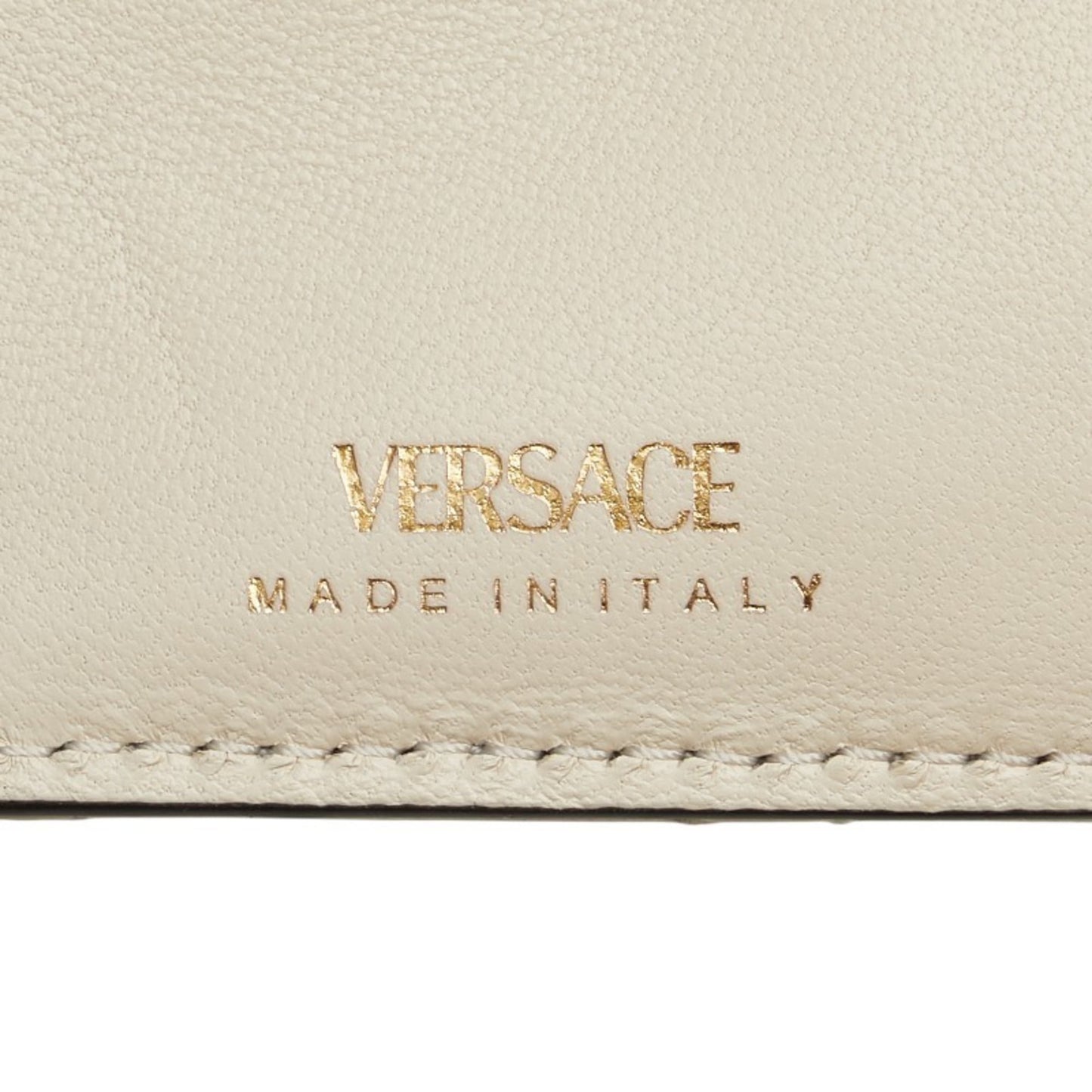 Versace Medusa Bifold Wallet Ivory White Leather