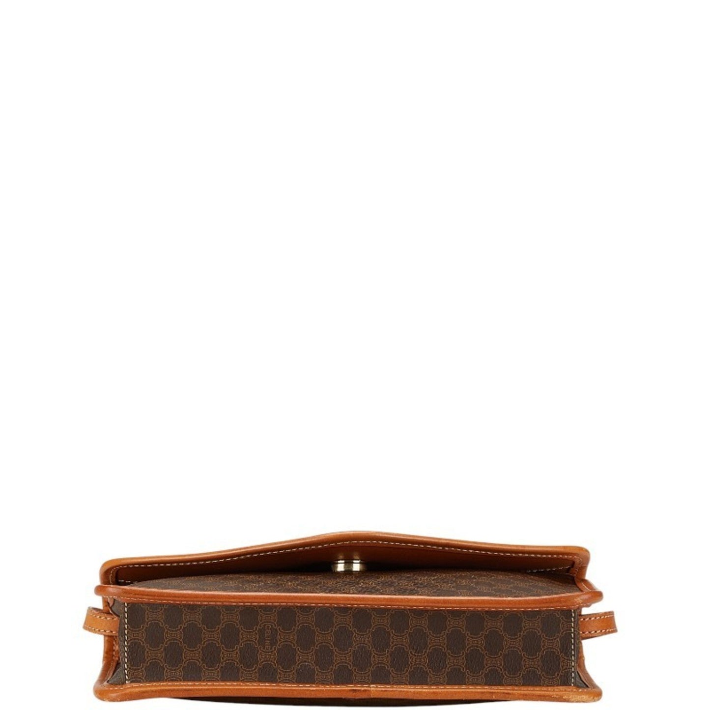 Celine Macadam Shoulder Bag Brown Leather