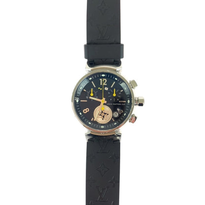 Louis Vuitton Tambour Lovely Cup Black/Silver Stainless Steel/Rubber/Glass Watch Q132G Quartz