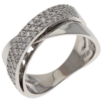 Ponte Vecchio Cross Diamond Ring In 18K White Gold