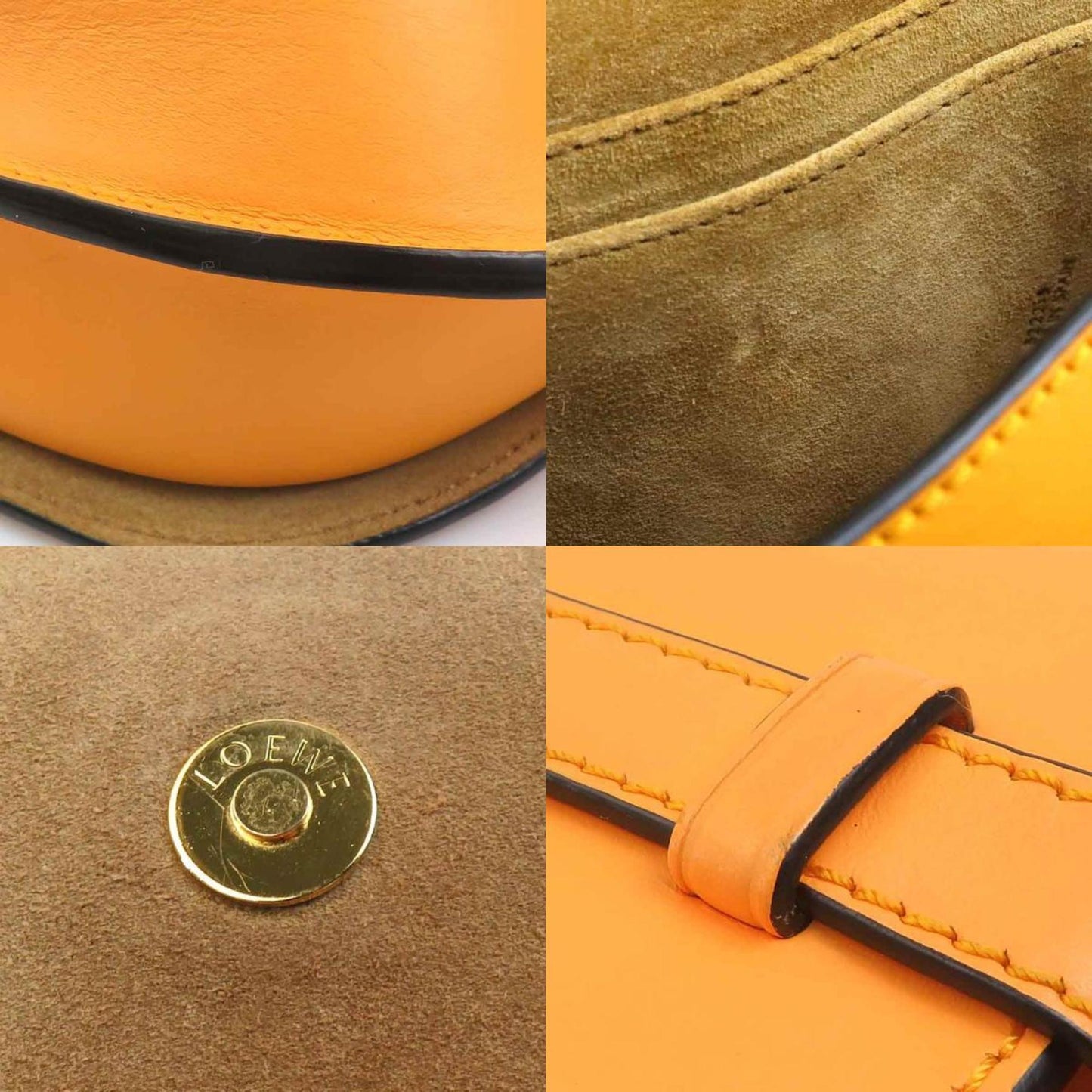 Loewe Gate Dual Mini Shoulder Bag In Orange Leather