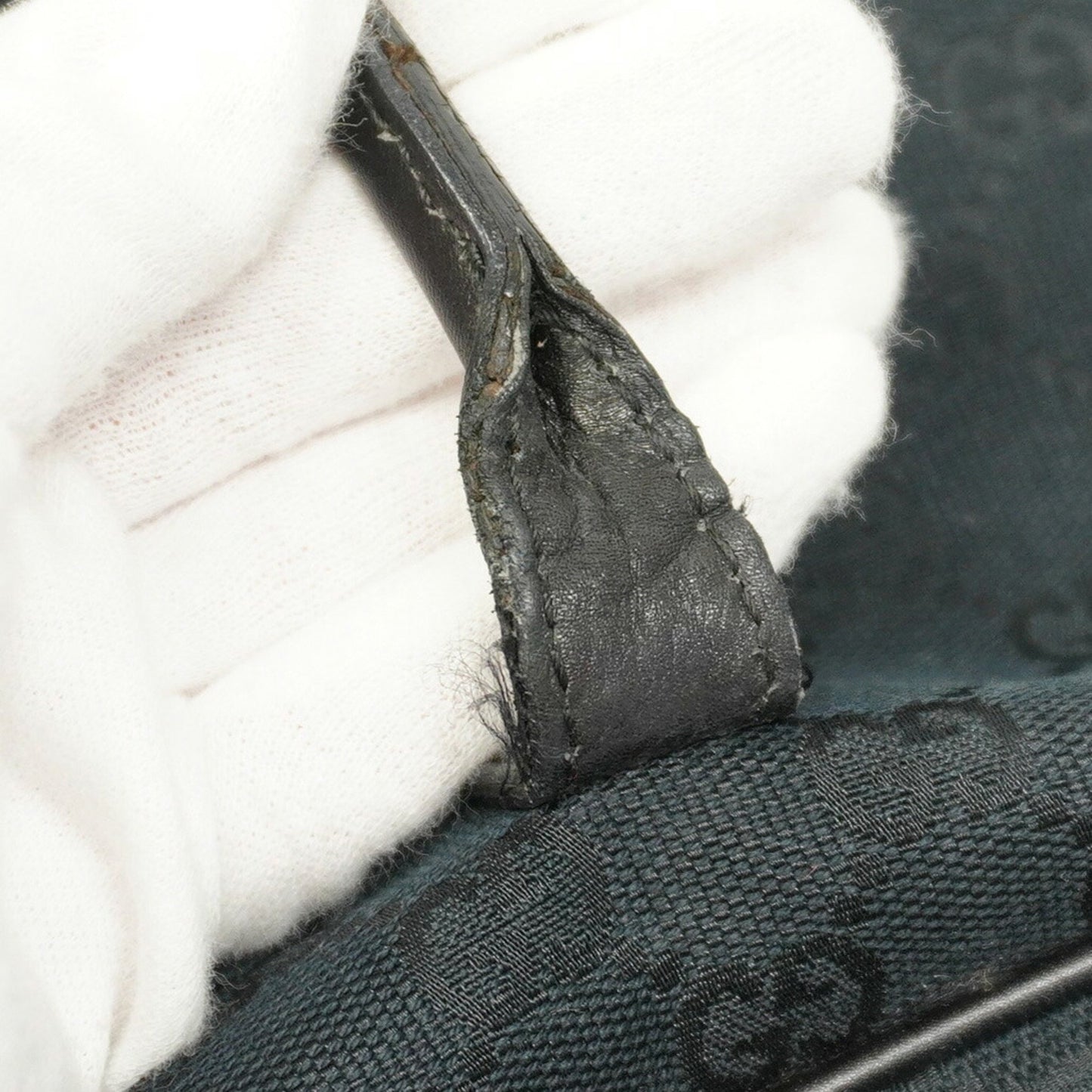 Gucci Gg Canvas Tote Bag 169944 Black Champagne