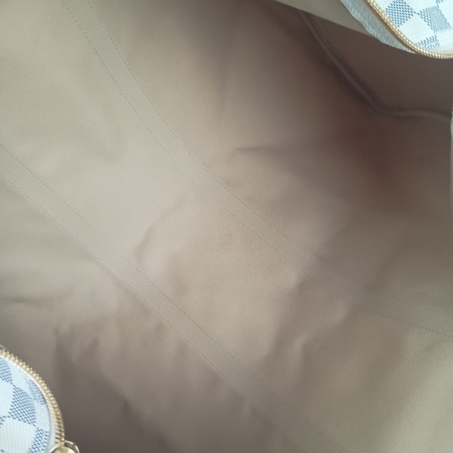 Louis Vuitton Louis Vuitton Damier Azur Keepall Bandouliere Boston Bag 55 N41429 White Leather