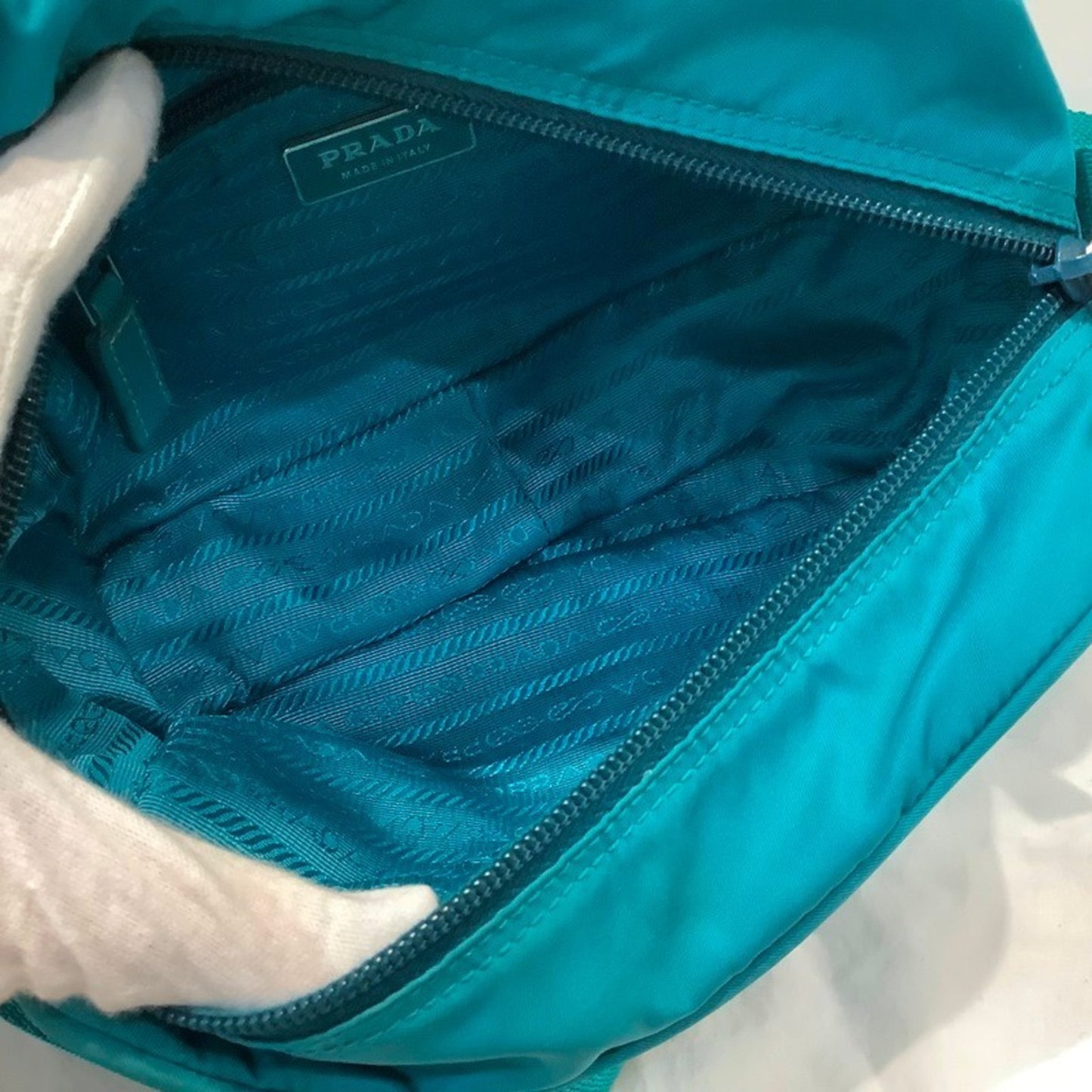 Prada Nylon Shoulder Bag/Pochette Bt0658 Turquoise Kb-9538