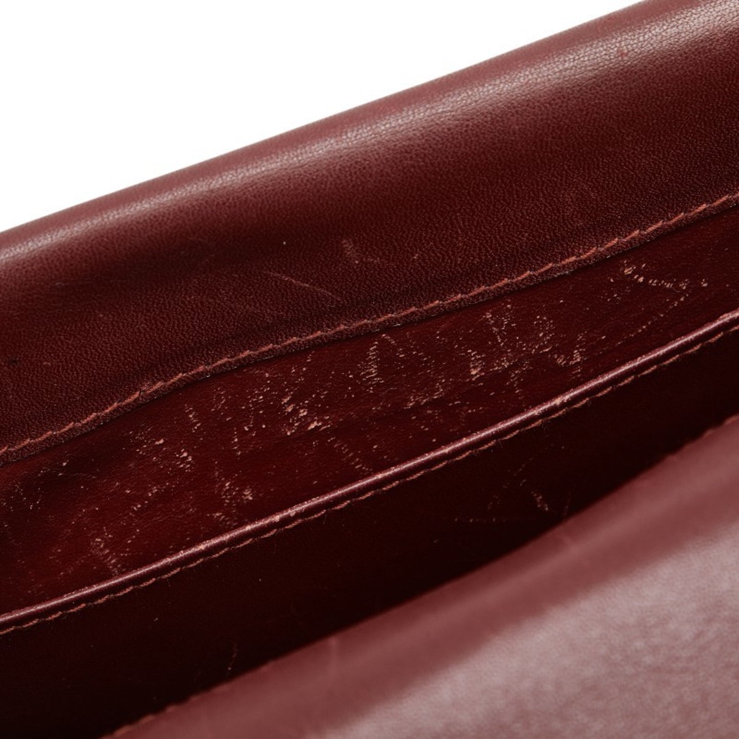 Cartier Must Line Crossbody Shoulder Bag Wine Red Bordeaux Leather