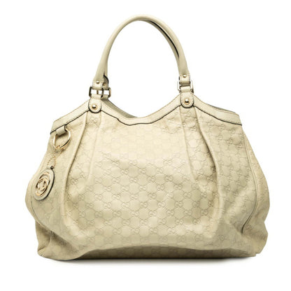 Gucci Guccissima Sukey Handbag 211943 Ivory Leather