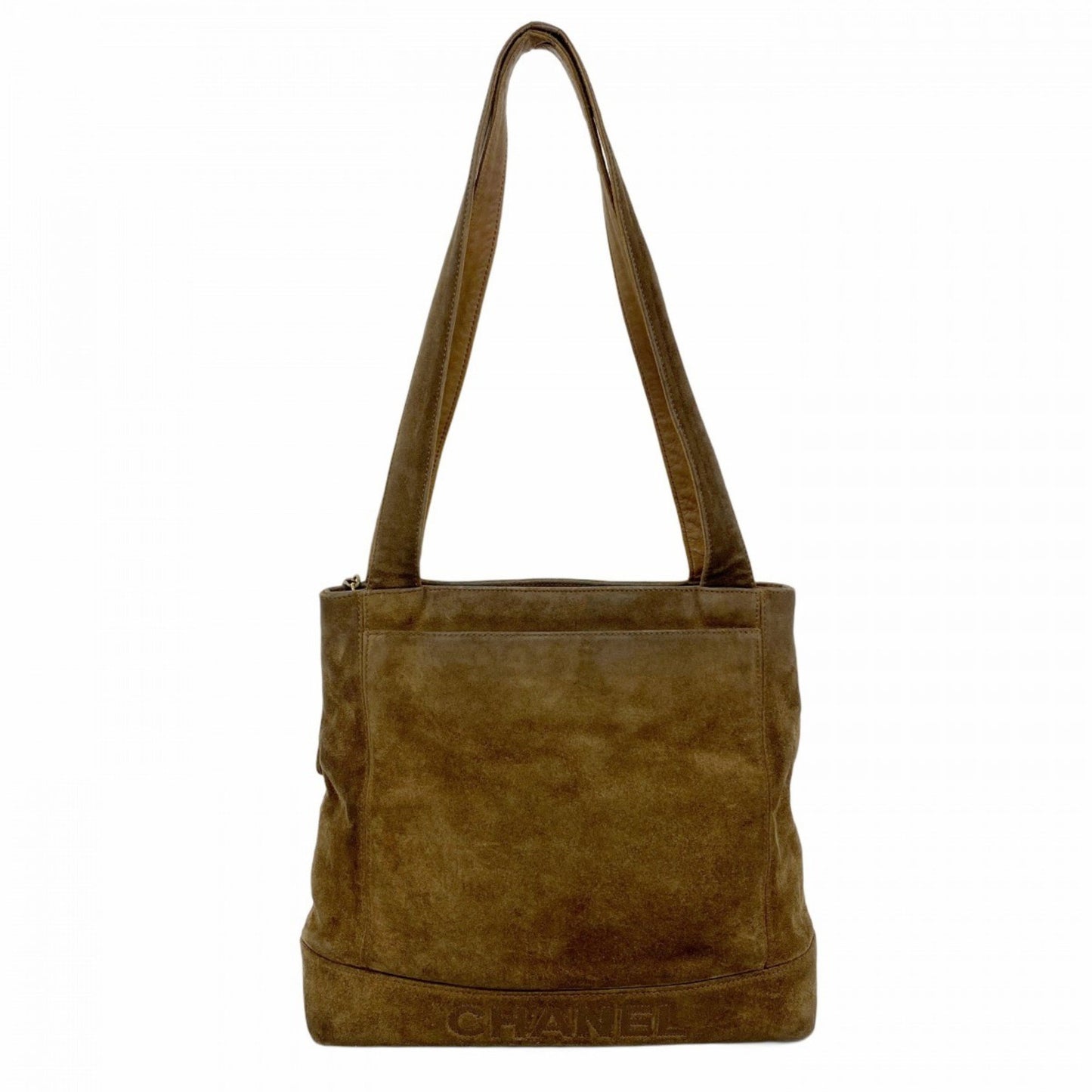 Chanel Shoulder Bag Suede Brown