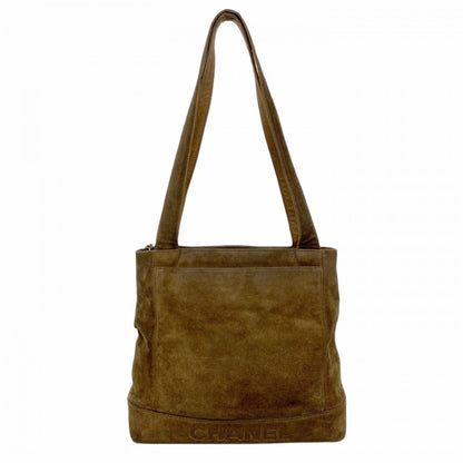 Chanel Shoulder Bag Suede Brown