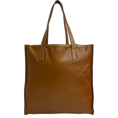 Prada Prada Triangle Logo Leather Tote Bag