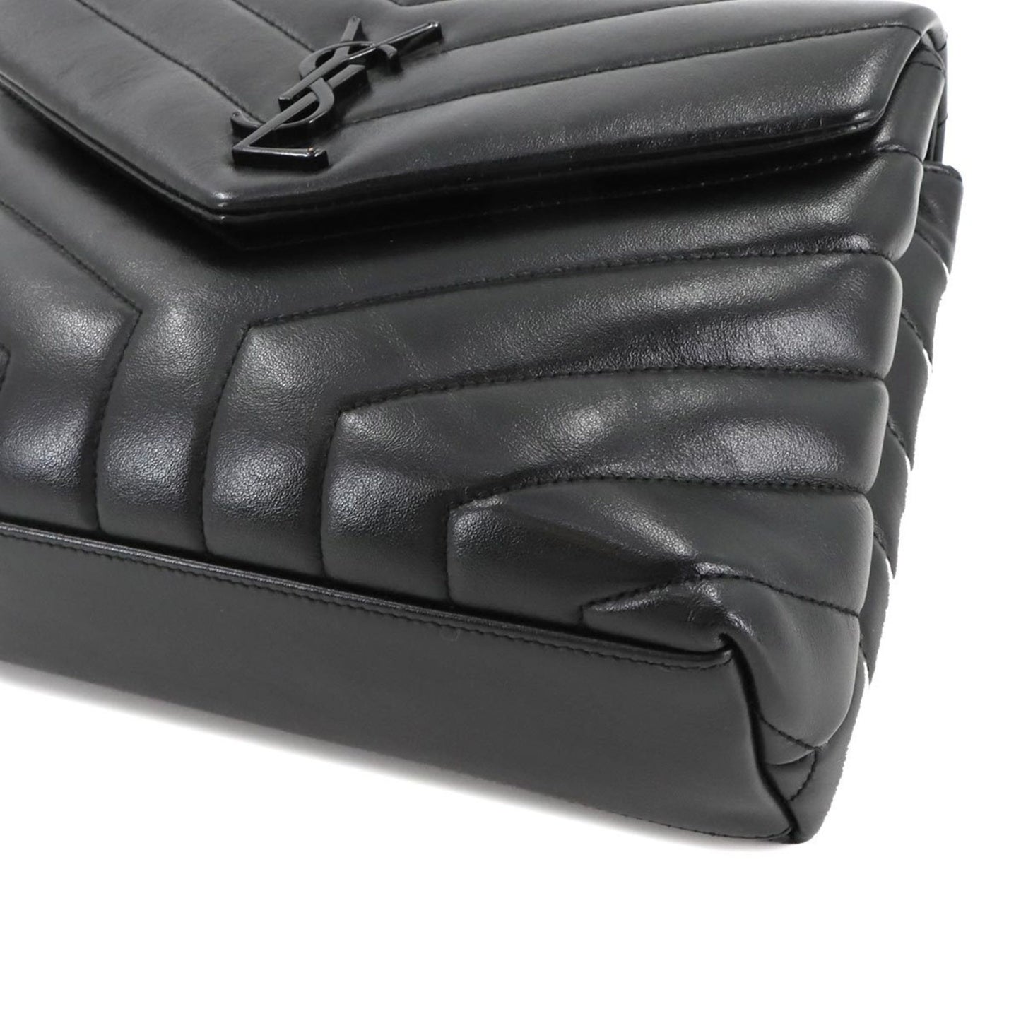 Saint Laurent Loulou Small Chain Shoulder Bag In Black Leather