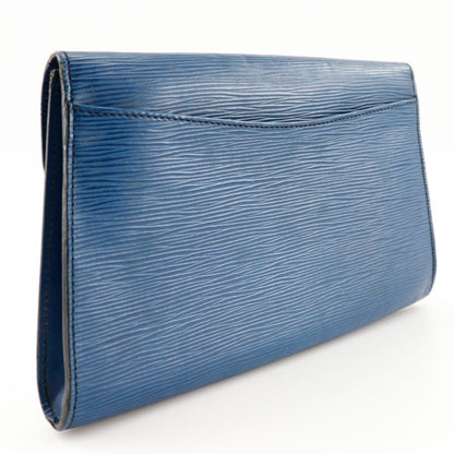 Louis Vuitton Louis Vuitton Art Deco Clutch Bag Second M52635 Epi Leather Toledo Blue 1990 A5 Snap