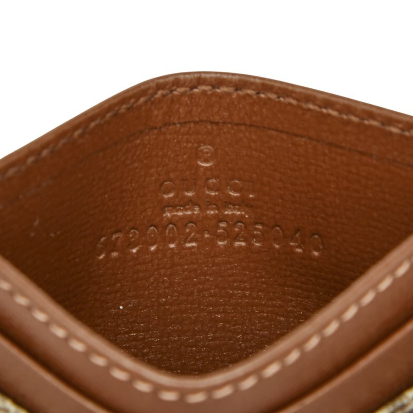 Gucci Gg Supreme Business Card Case 673002 Beige Brown Leather