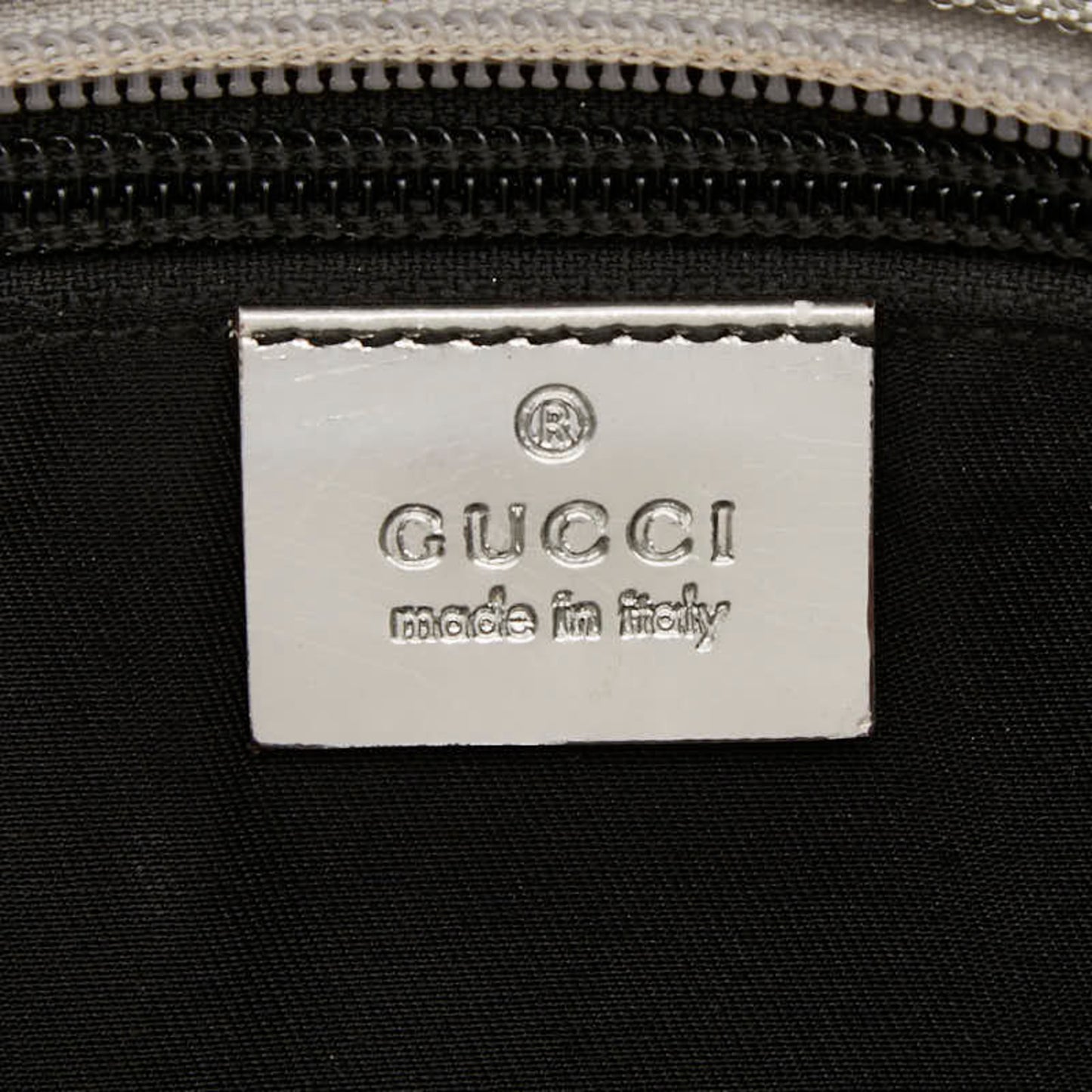 Gucci Gg Canvas Sherry Line Crossbody Shoulder Bag 189749 Silver Leather