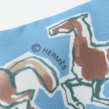 Hermes Herms Chevaux En Liberte Twilly Silk Scarf