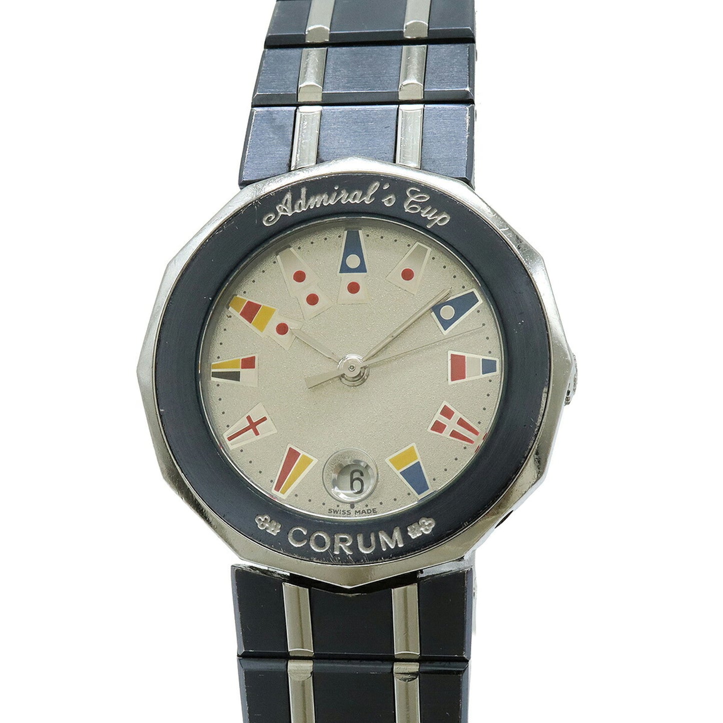 Corum Admiral'S Cup Gun Blue With Silver Dial And Stainless Steel Date Display