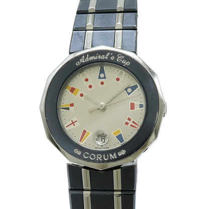 Corum Admiral'S Cup Gun Blue With Silver Dial And Stainless Steel Date Display