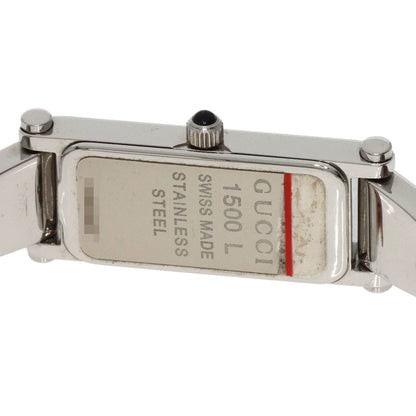 Gucci 1500L Square Face Bangle Watch Stainless Steel Ss