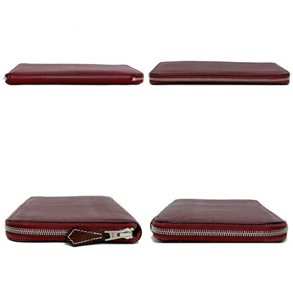 Hermes Long Wallet Azap Bordeaux Rouge Glenat Silk In Leather Epson Hermes Round