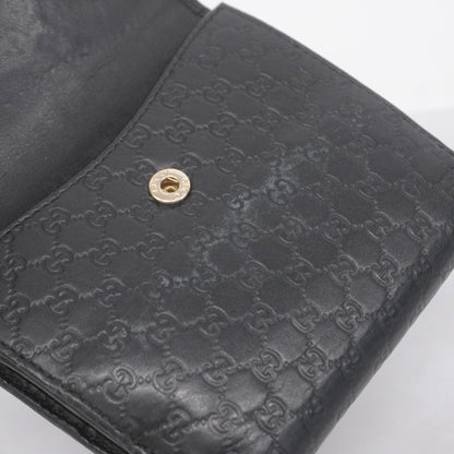 Gucci Wallet Guccissima 464916 Leather Black Champagne